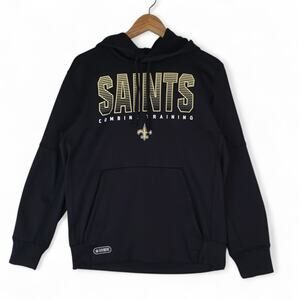 NFL Team Apparel Hoodie Mens M Black New Orleans Saints Combine Performance